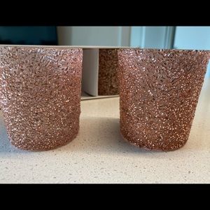 Pink sparkly candle holders